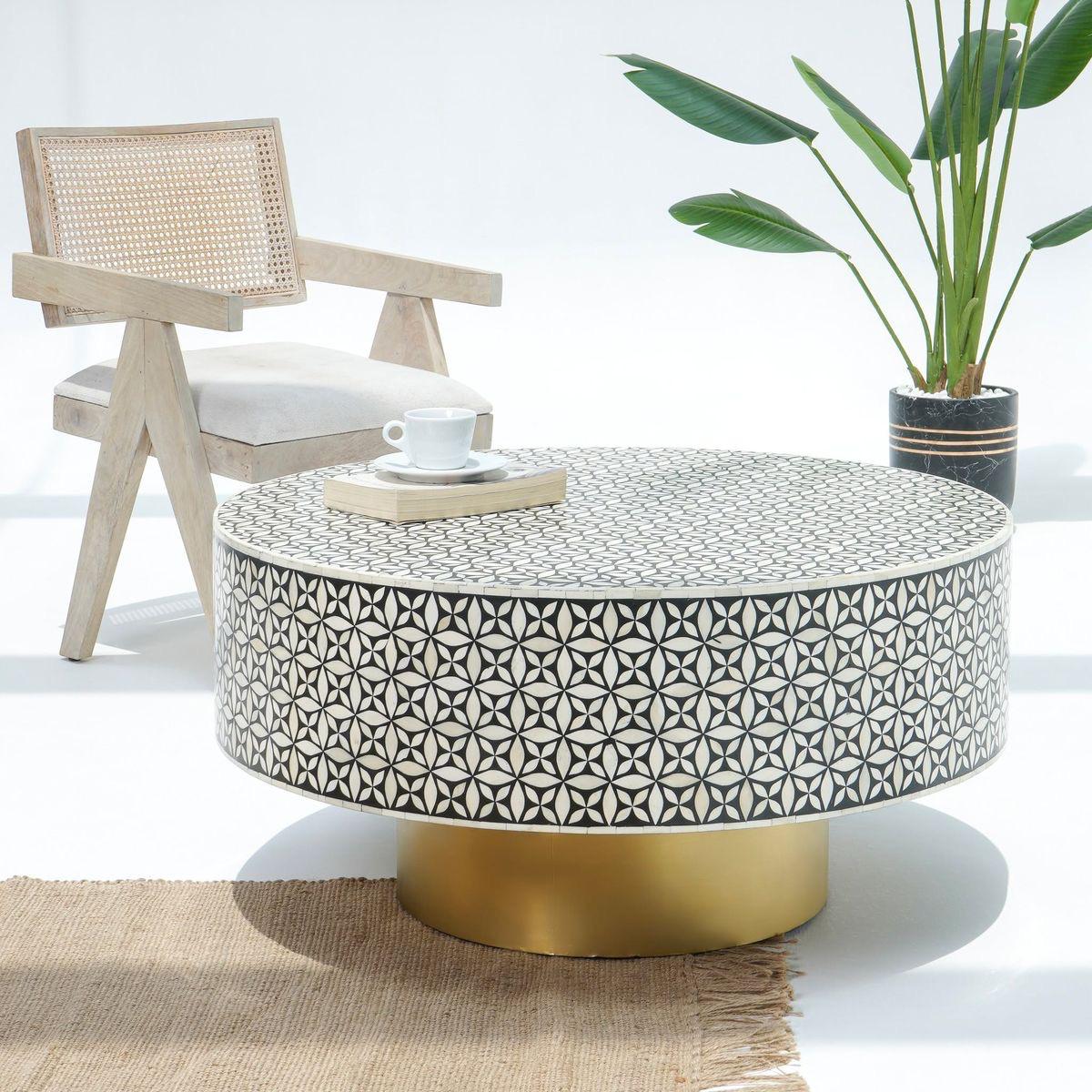 Click to view full screen Bird Inlay Coffee Table